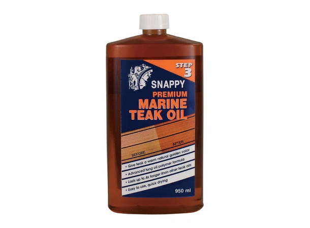 SNAPPY Premium Teakoil - 950ml Anbefalt som Flaske3 med "Teak Care Kit"